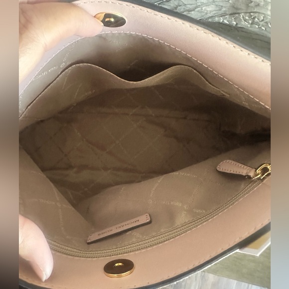 MICHAEL KORS NICOLE PINK SUEDE/LEATHER MEDIUM SHOULDER TOTE BAG - Picture 6 of 12